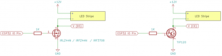 Schematic ESP32 LED-stripe