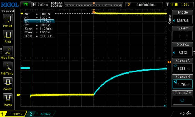 RC charging curve too low