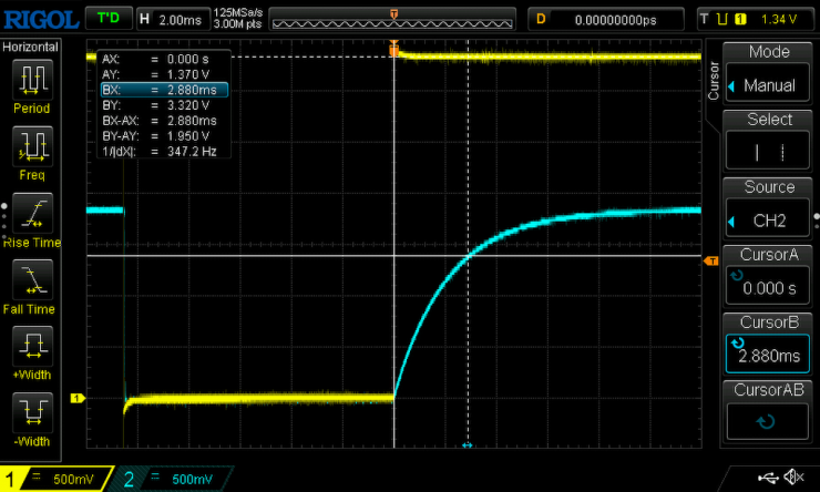 RC charging curve slow