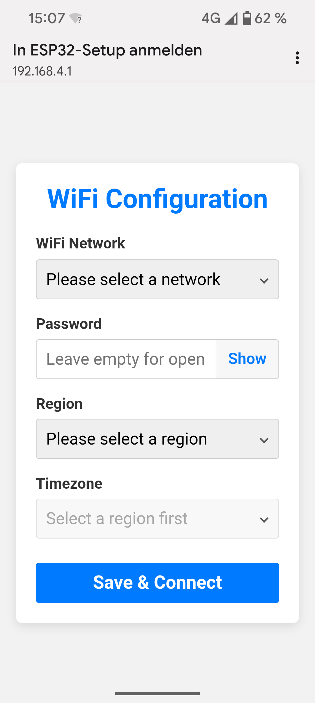 SoftAP Captive Portal en