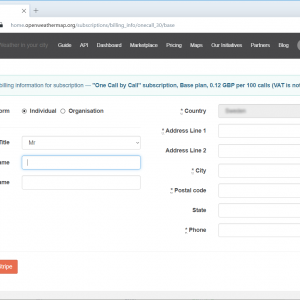 OpenWeather Registration 4