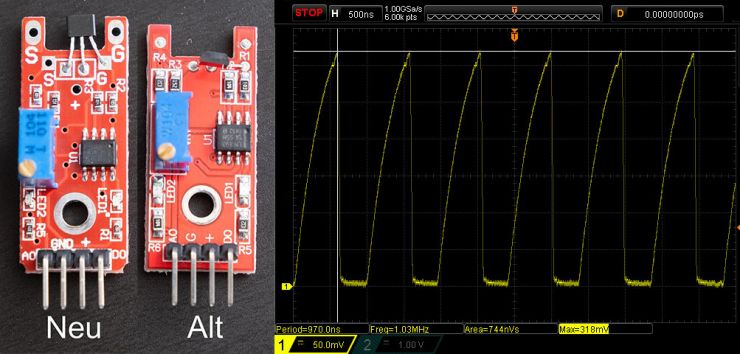 Hallsensoren der Raspberry Pi Uhr und das Schwingen des Hall Sensors